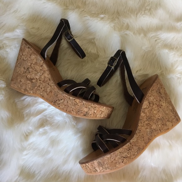 K Jacques St. Tropez Cork Wedge Sandals - Picture 2 of 5